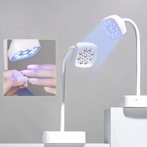 Adjustable Gel Nail Quick Dry Gooseneck UV Light for Nails, 27W Rechargeable